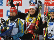 Dorothea Wierer podio