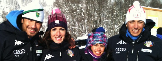 I quattro vincitori della prova di Coppa Europa di oggi. Foto M. Selle