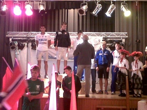 Il podio junior maschile nella sprint